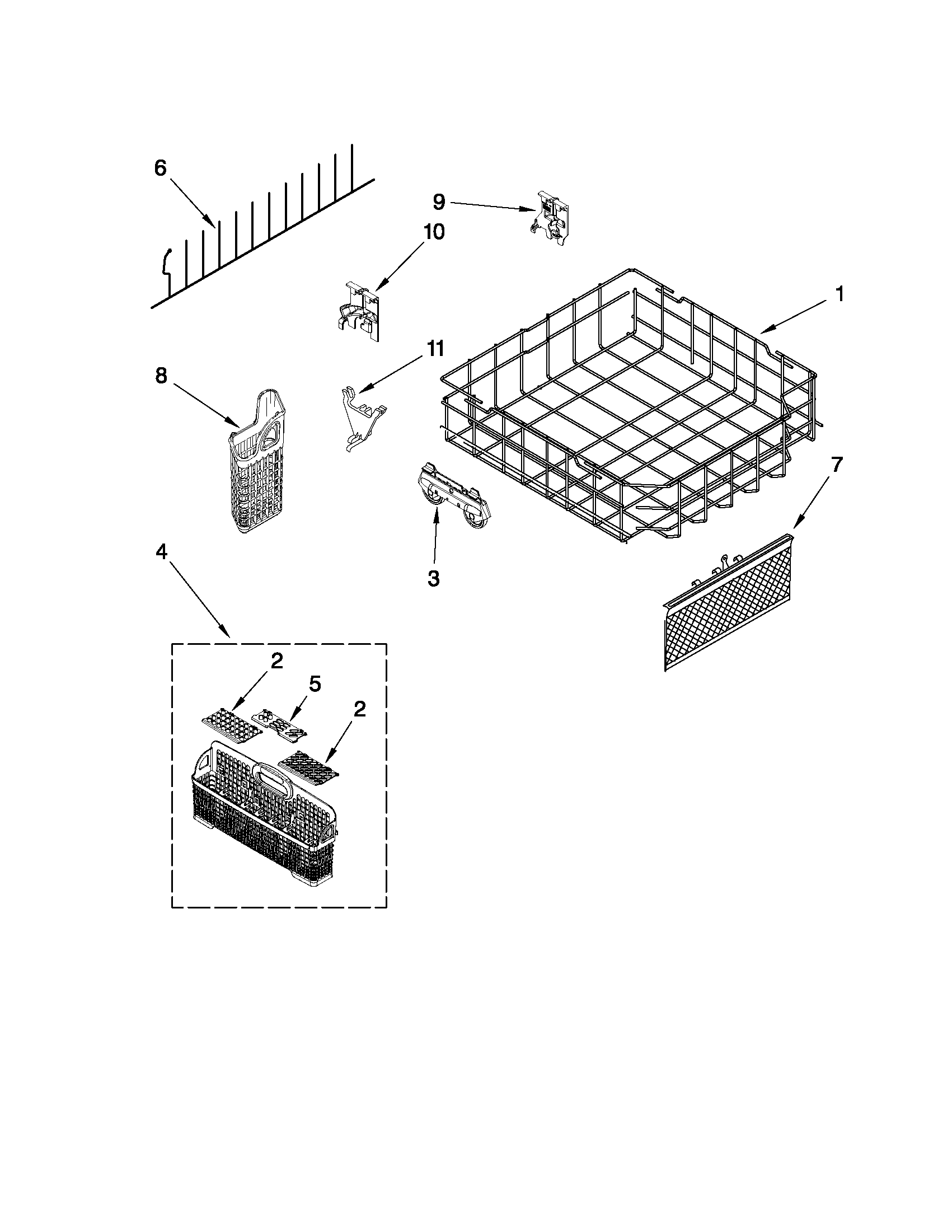 Lower rack parts