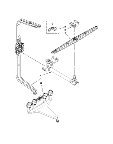 Upper wash and rinse parts