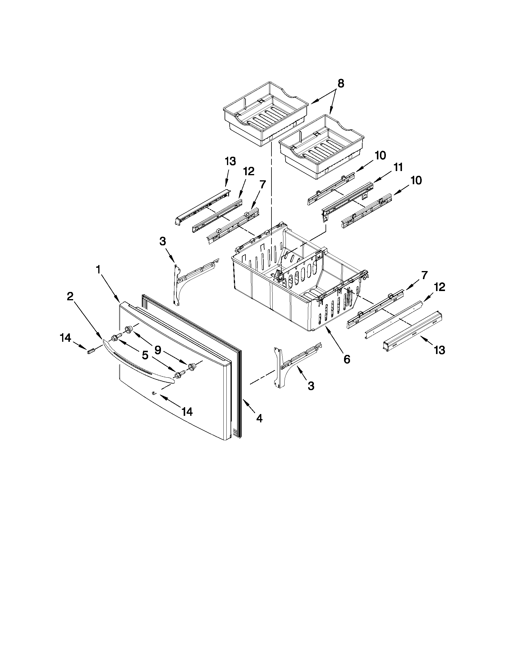 Freezer door parts