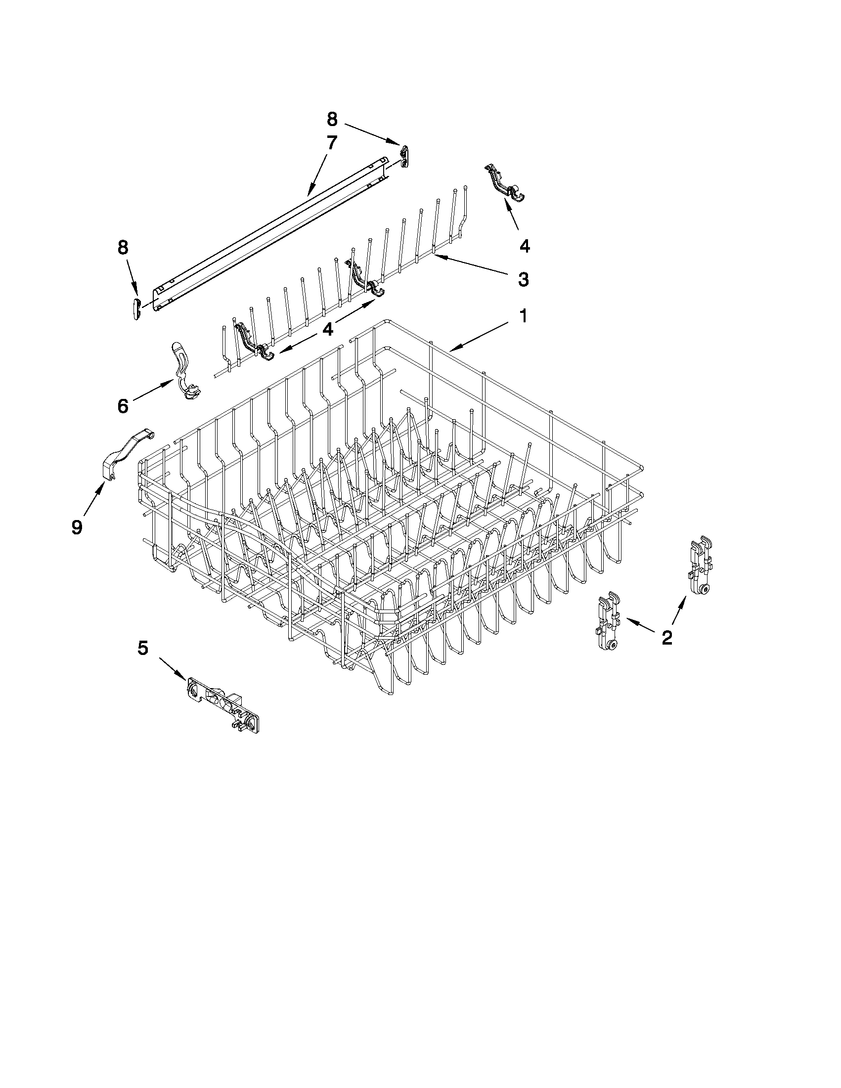 UPPER RACK AND TRACK PARTS