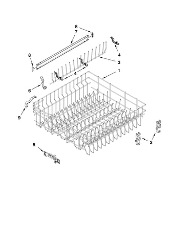 Upper rack and track parts