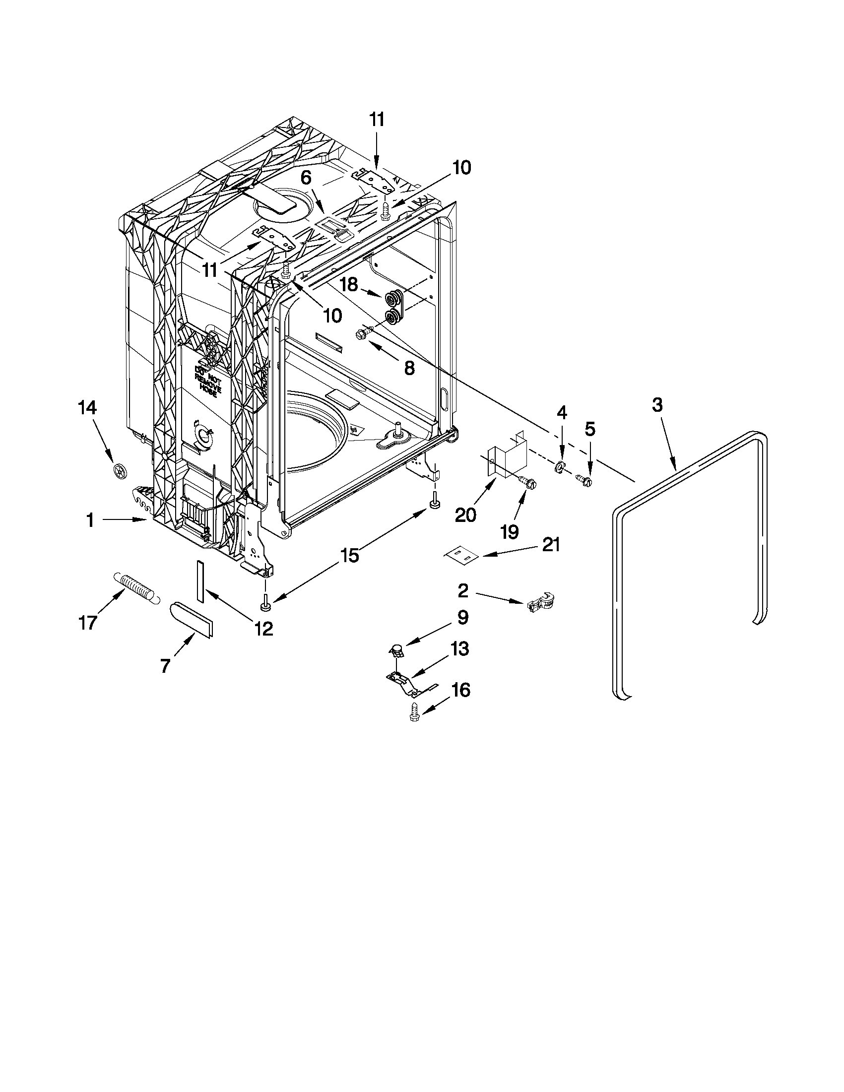 TUB AND FRAME PARTS