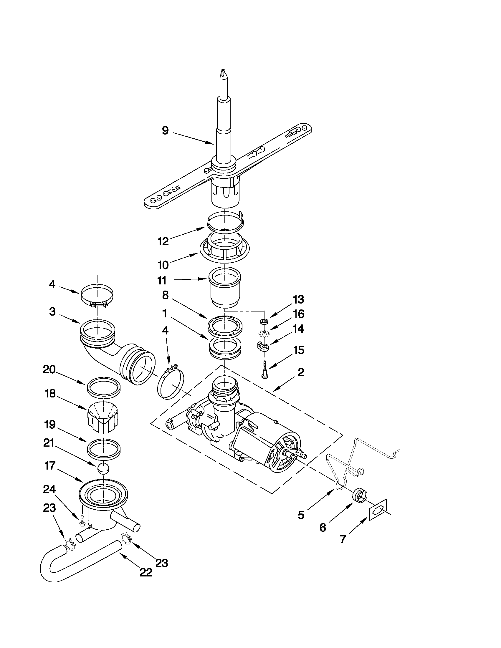 PUMP AND SPRAY ARM PARTS