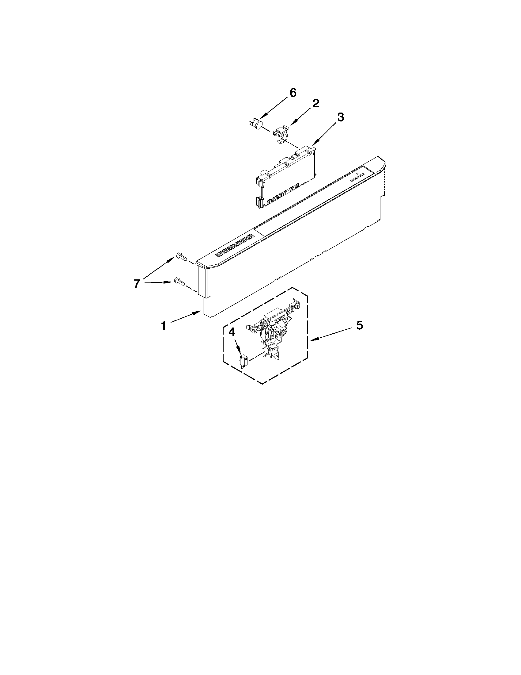 Control panel and latch parts