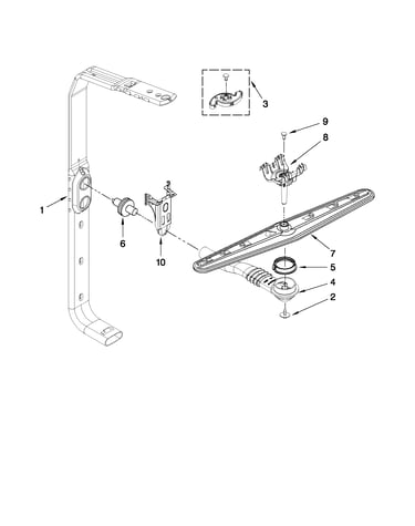 Upper wash and rinse parts