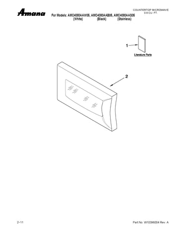 Microwave door parts