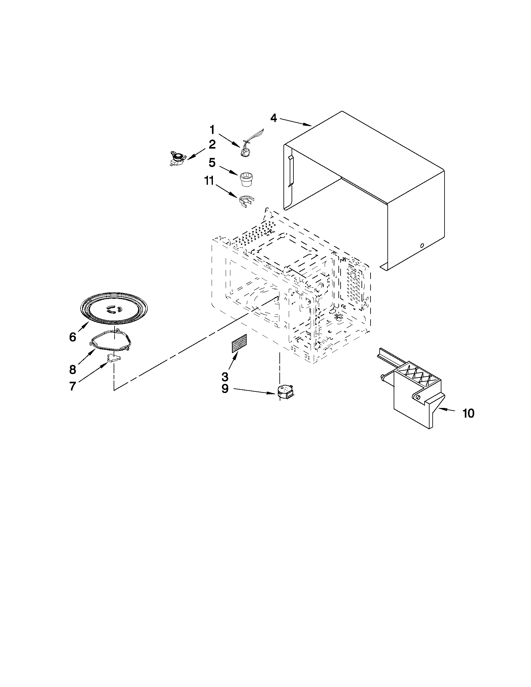Microwave oven cavity parts