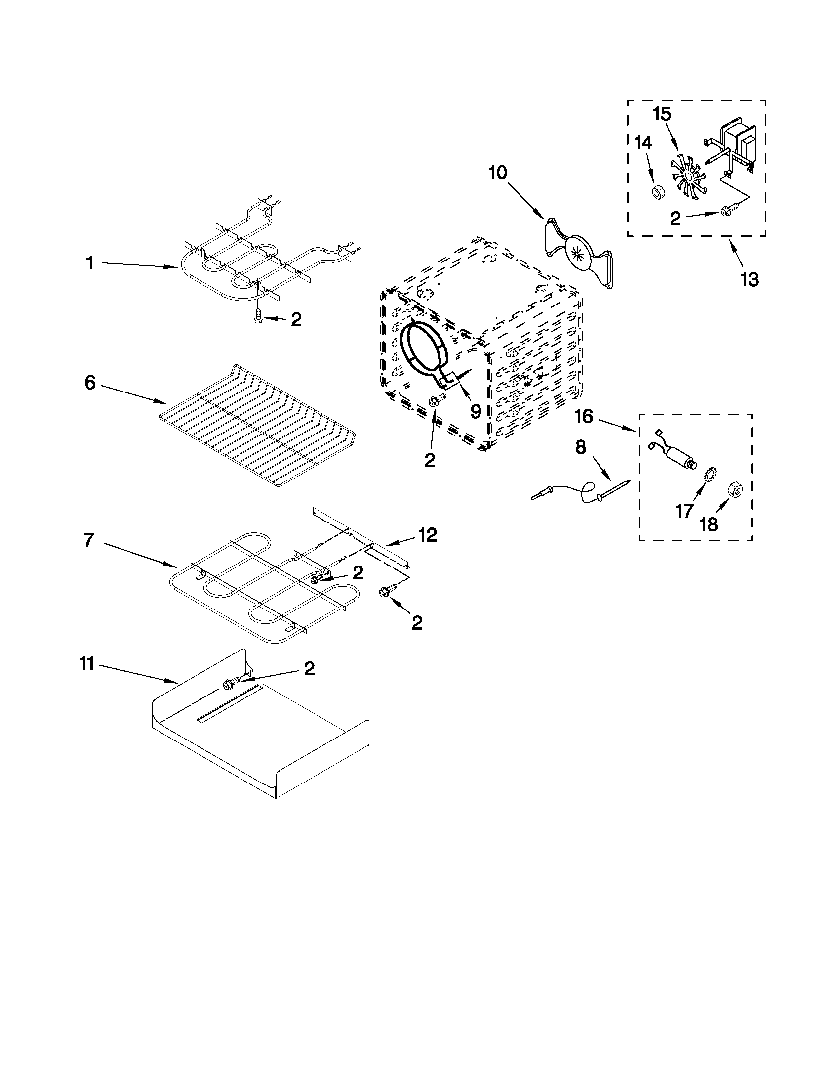 Internal oven parts