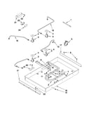 Burner box, gas valves, and switches