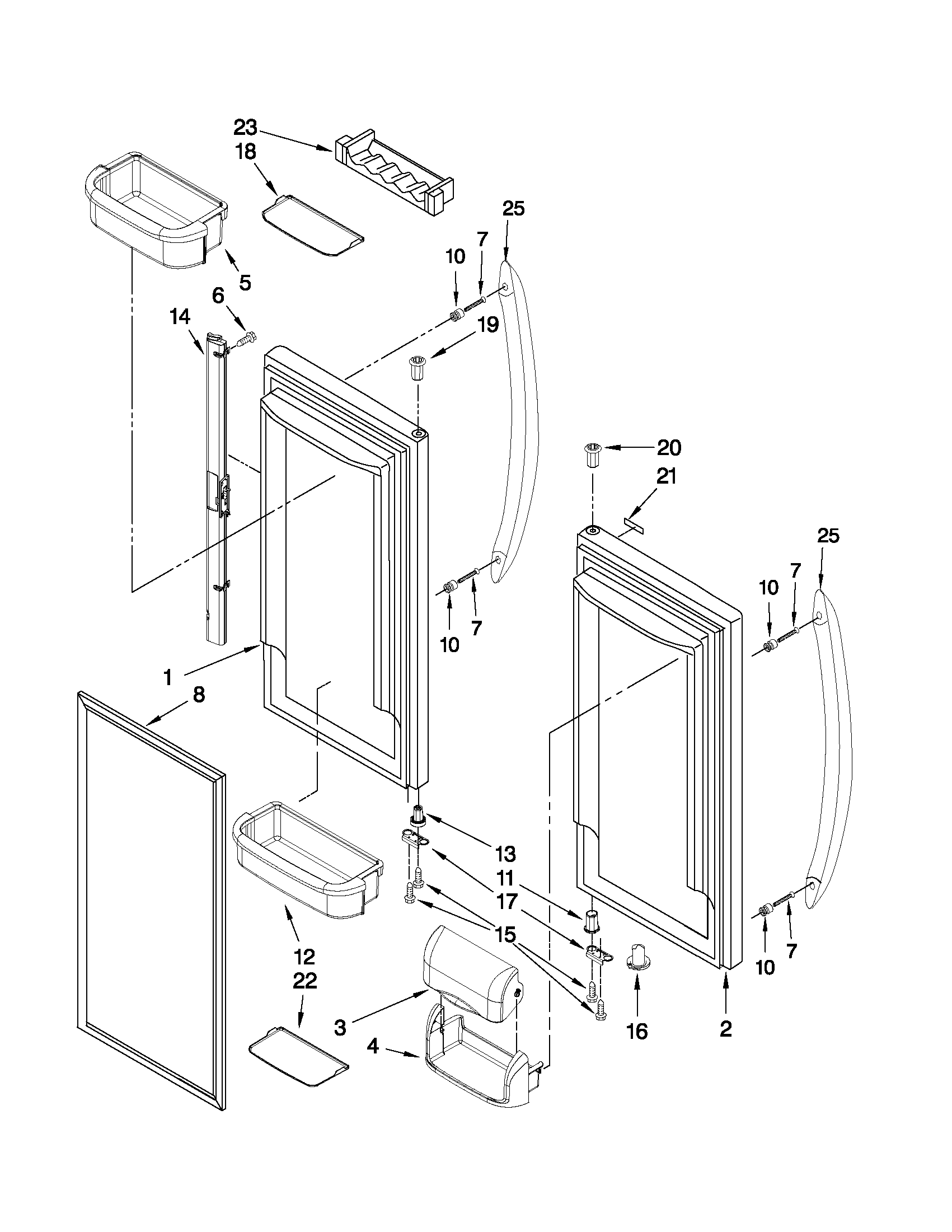 Refrigerator door parts
