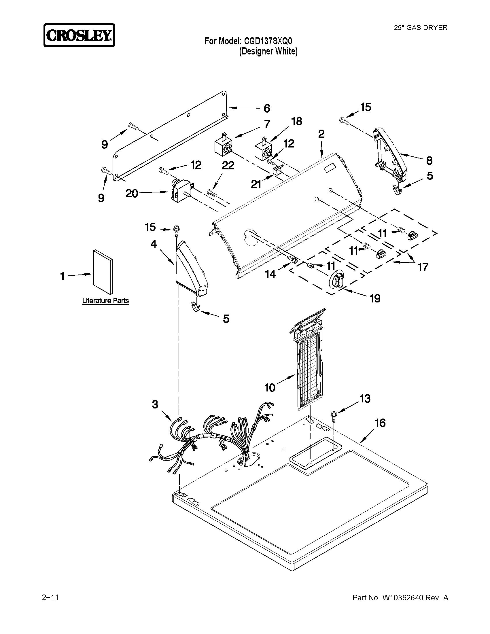 Top and console parts