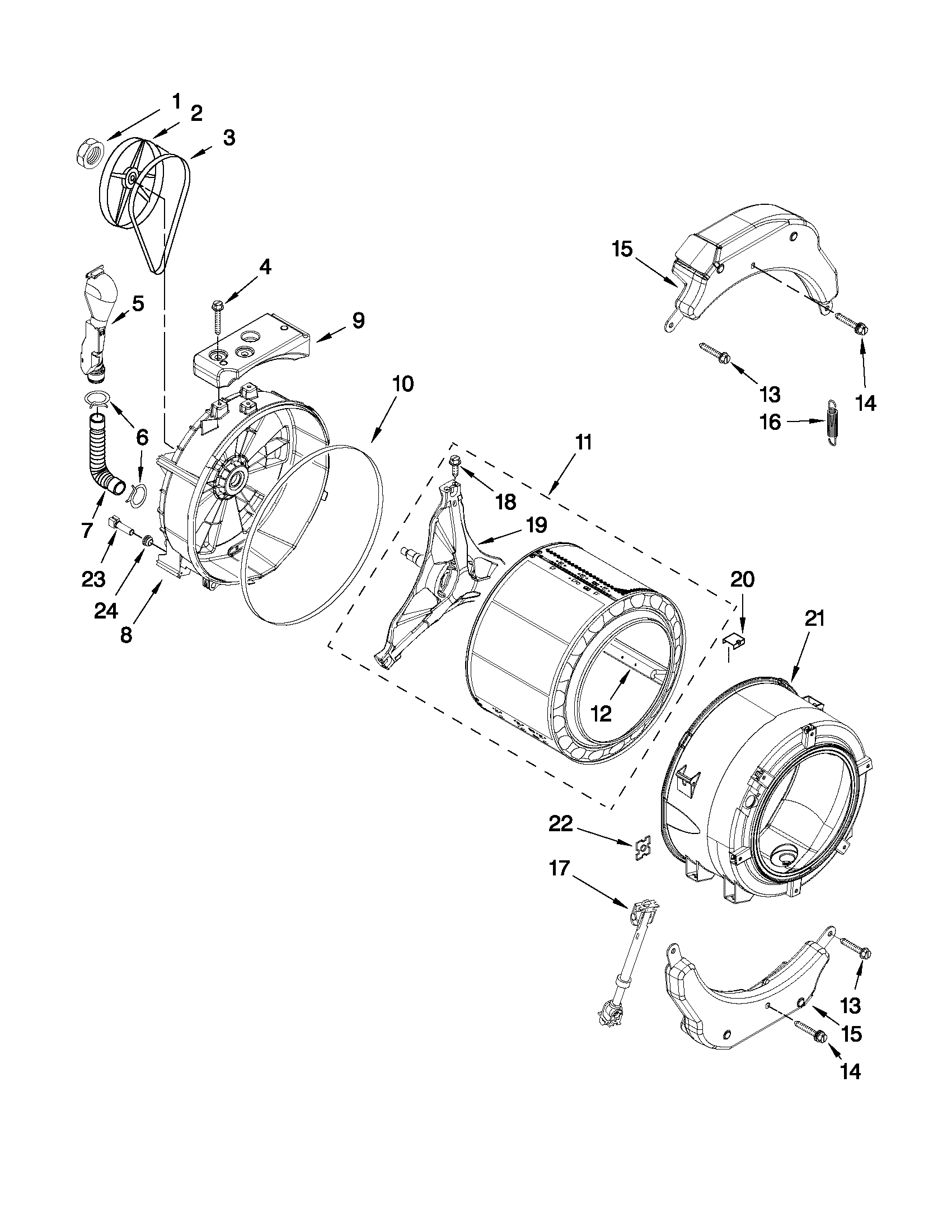 Tub and basket parts