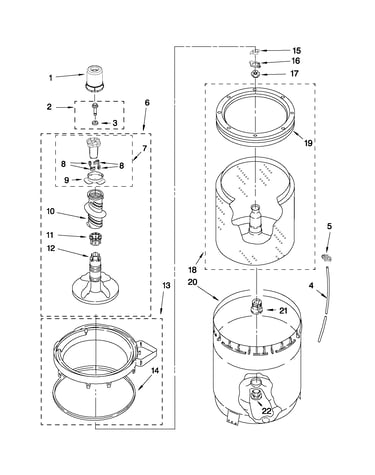 Agitator, basket and tub parts