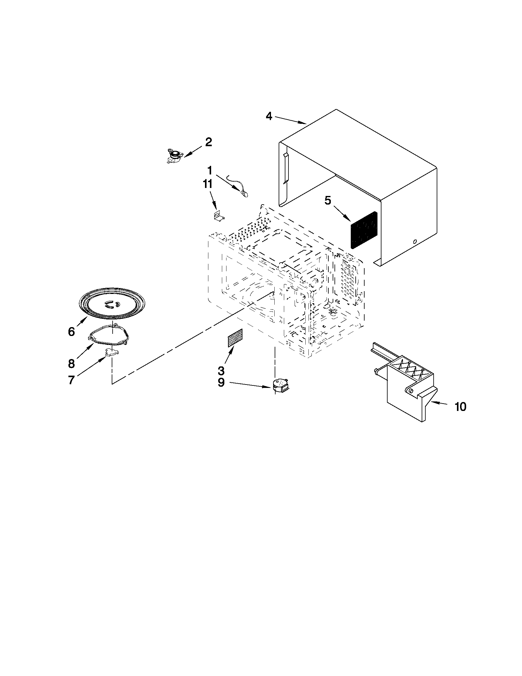 Microwave oven cavity parts