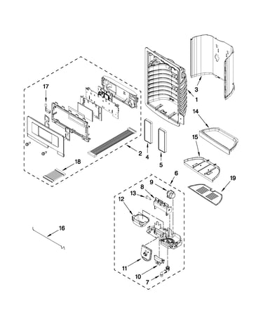 Dispenser front parts