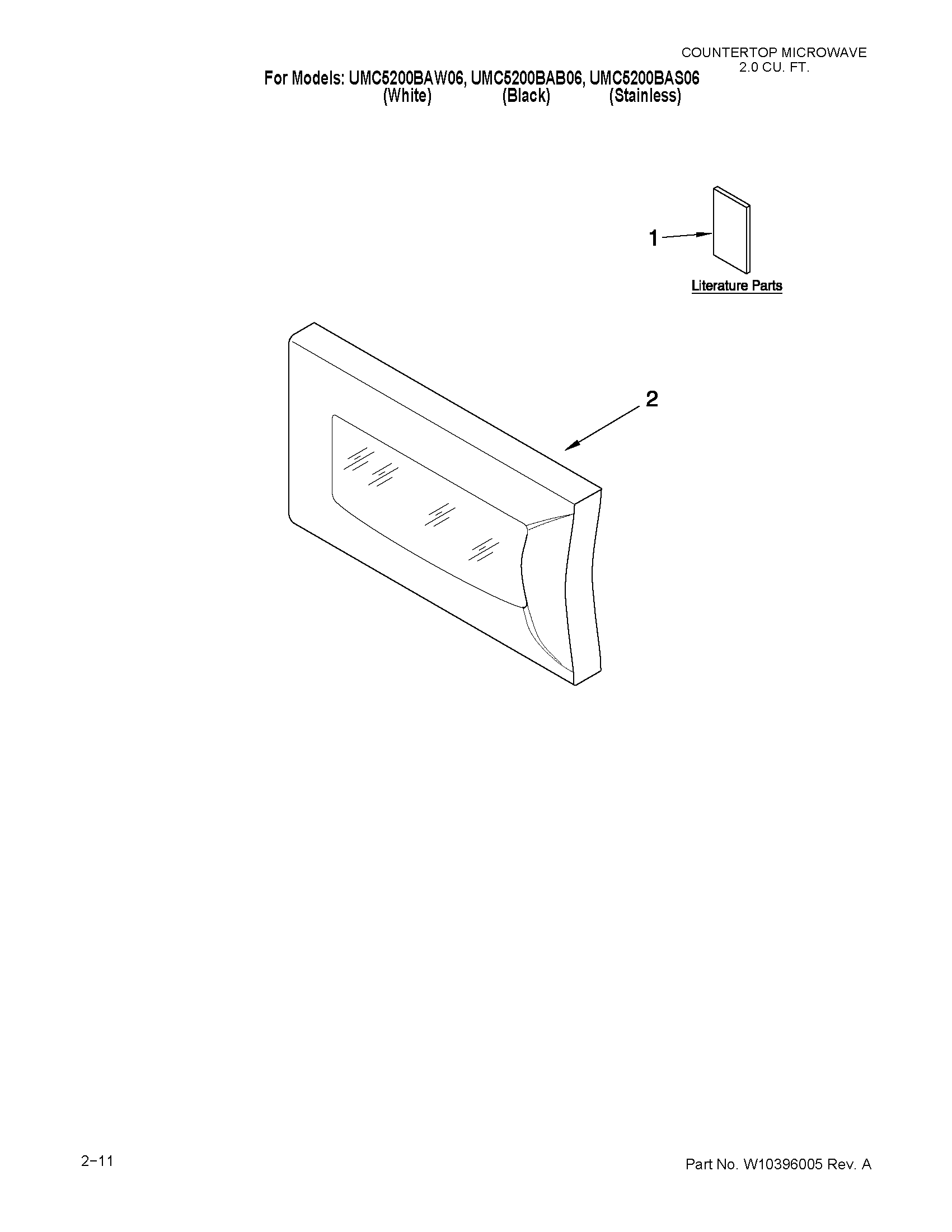 Microwave door parts