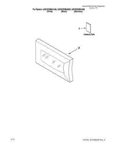 Microwave door parts