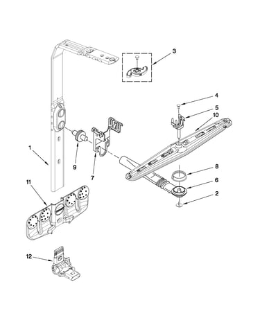 Upper wash and rinse parts