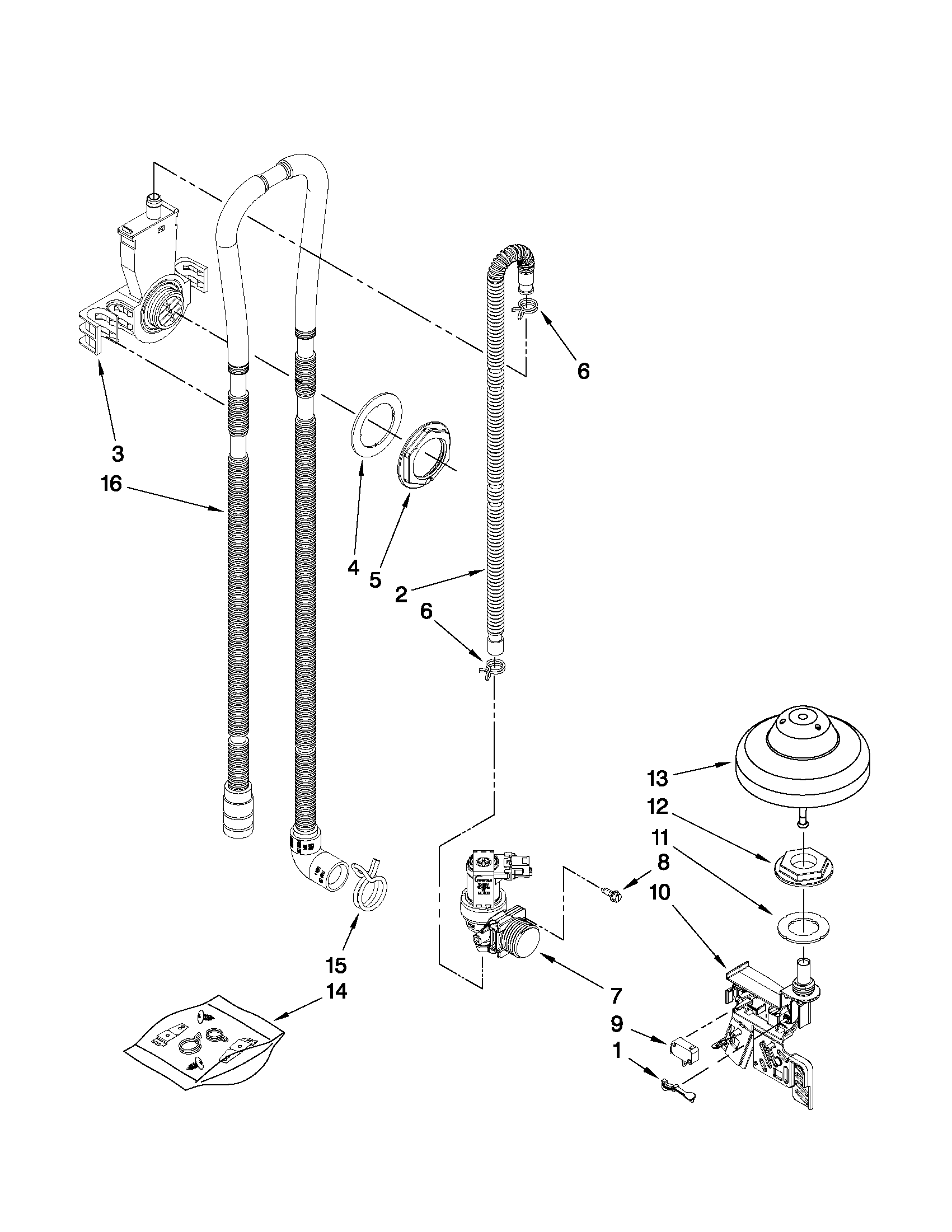 Fill, drain and overfill parts