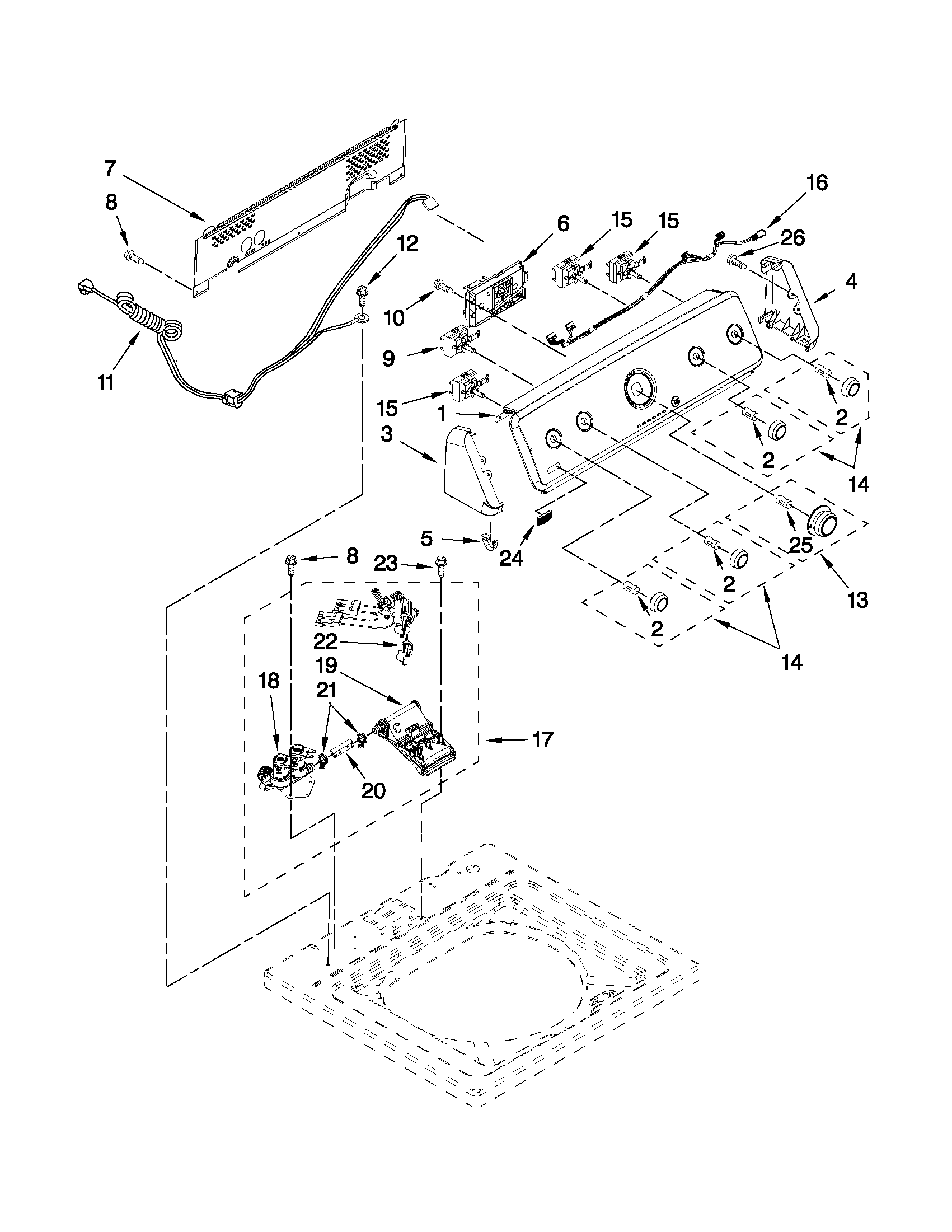 CONSOLE AND WATER INLET PARTS