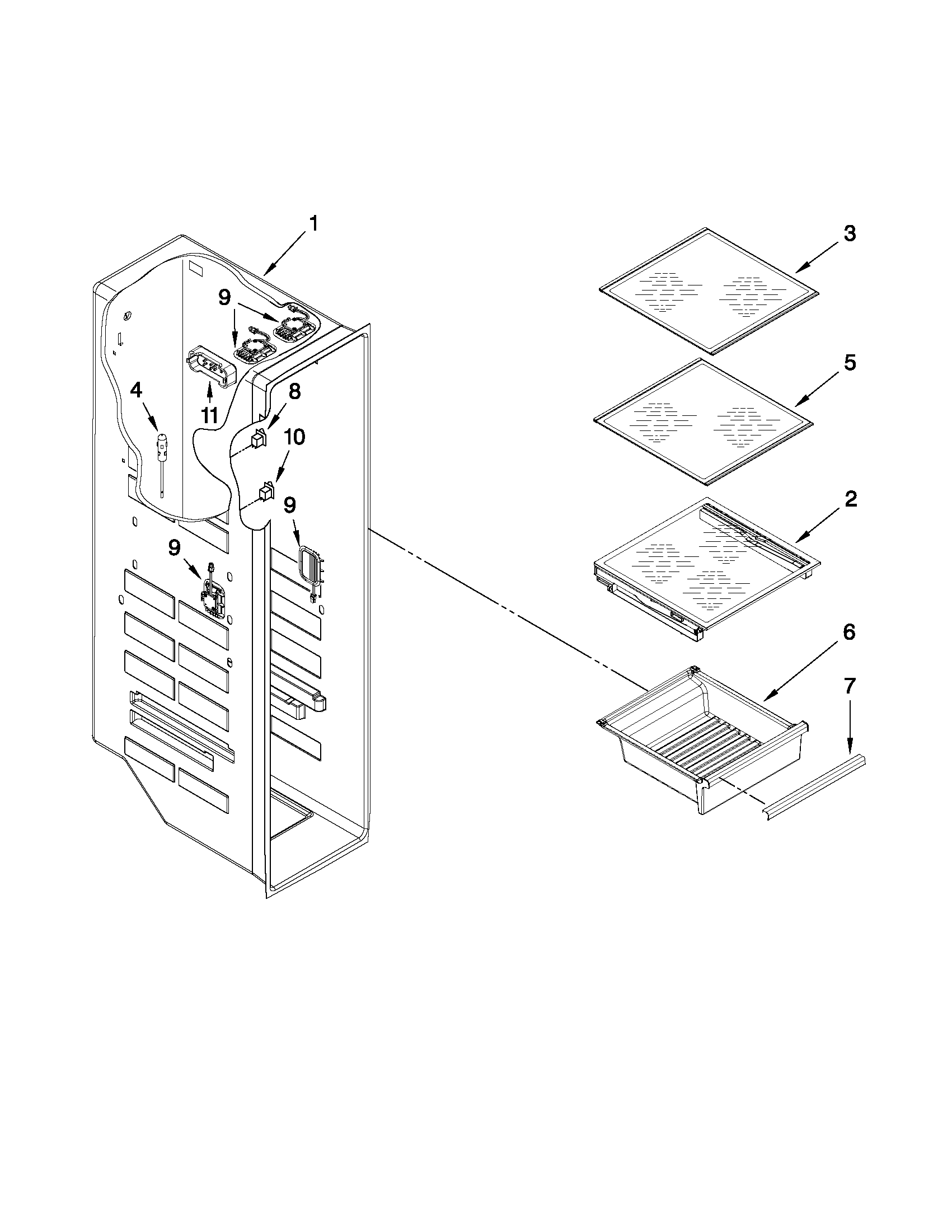 Freezer liner parts