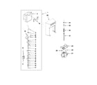 Whirlpool BRS70HRBNA00 motor and ice container parts diagram