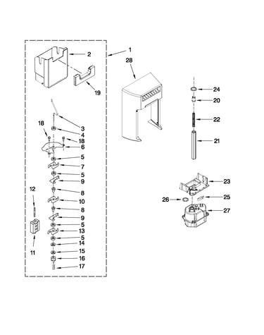 Motor and ice container parts