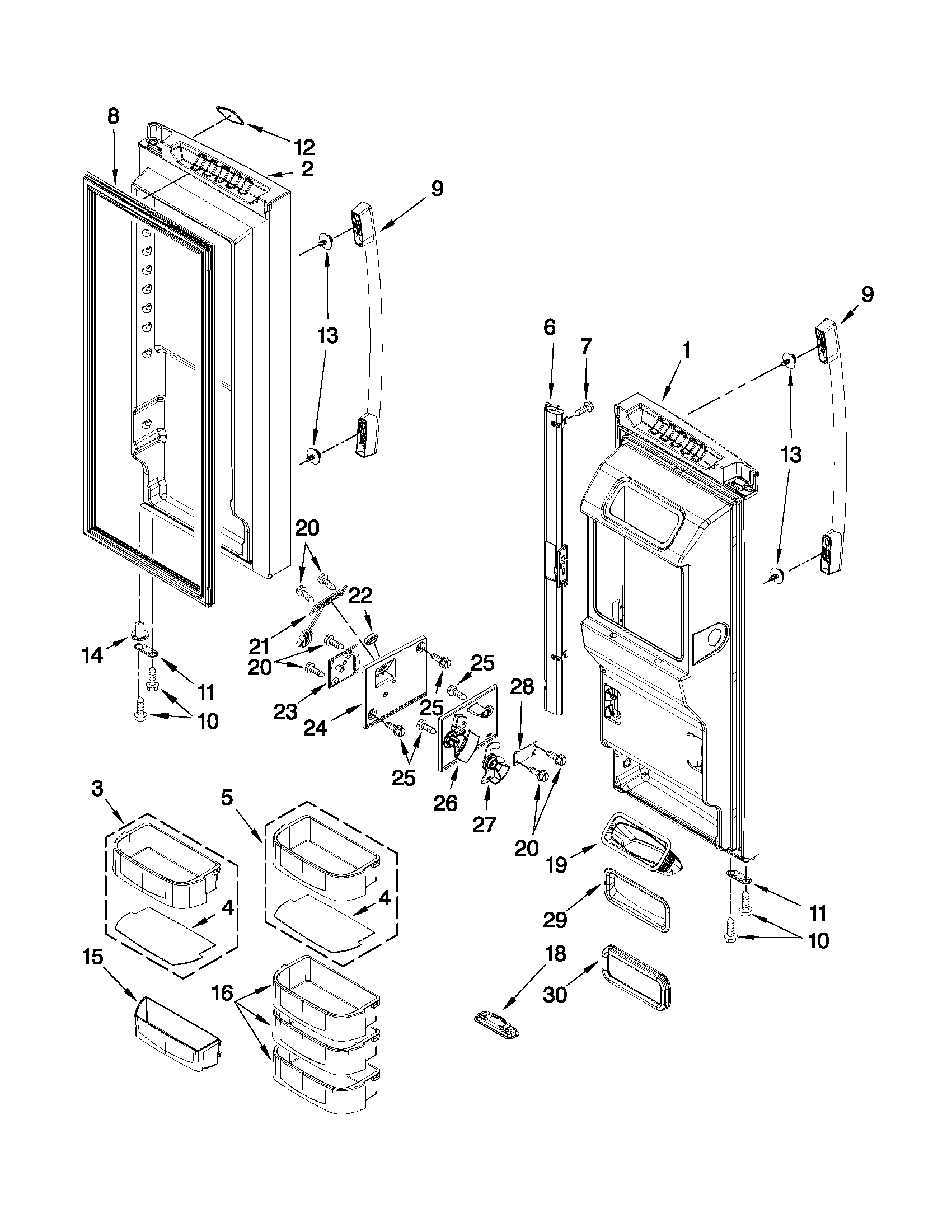 Refrigerator door parts