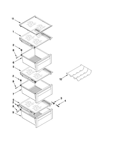 Refrigerator shelf parts
