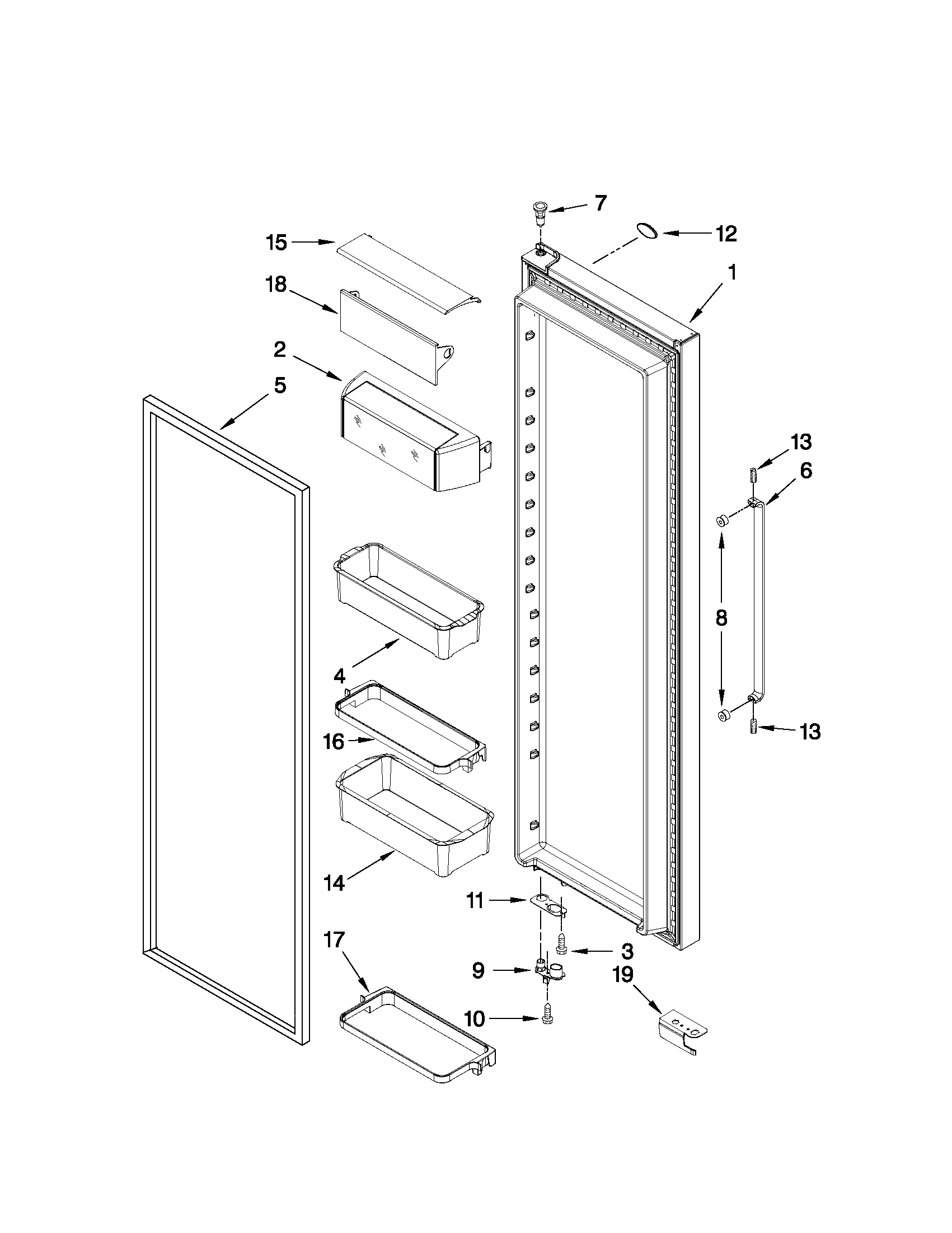 Refrigerator door parts