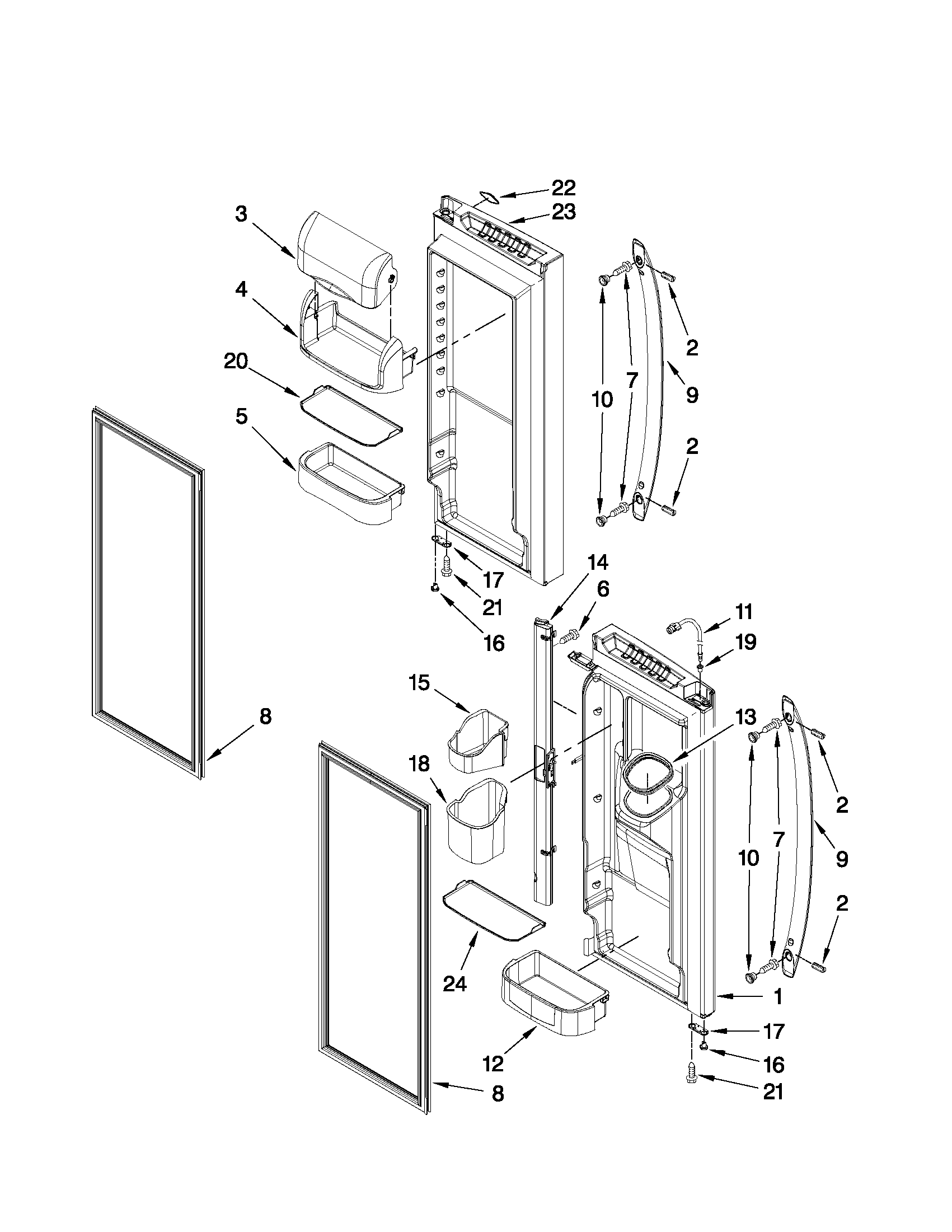 Refrigerator door parts