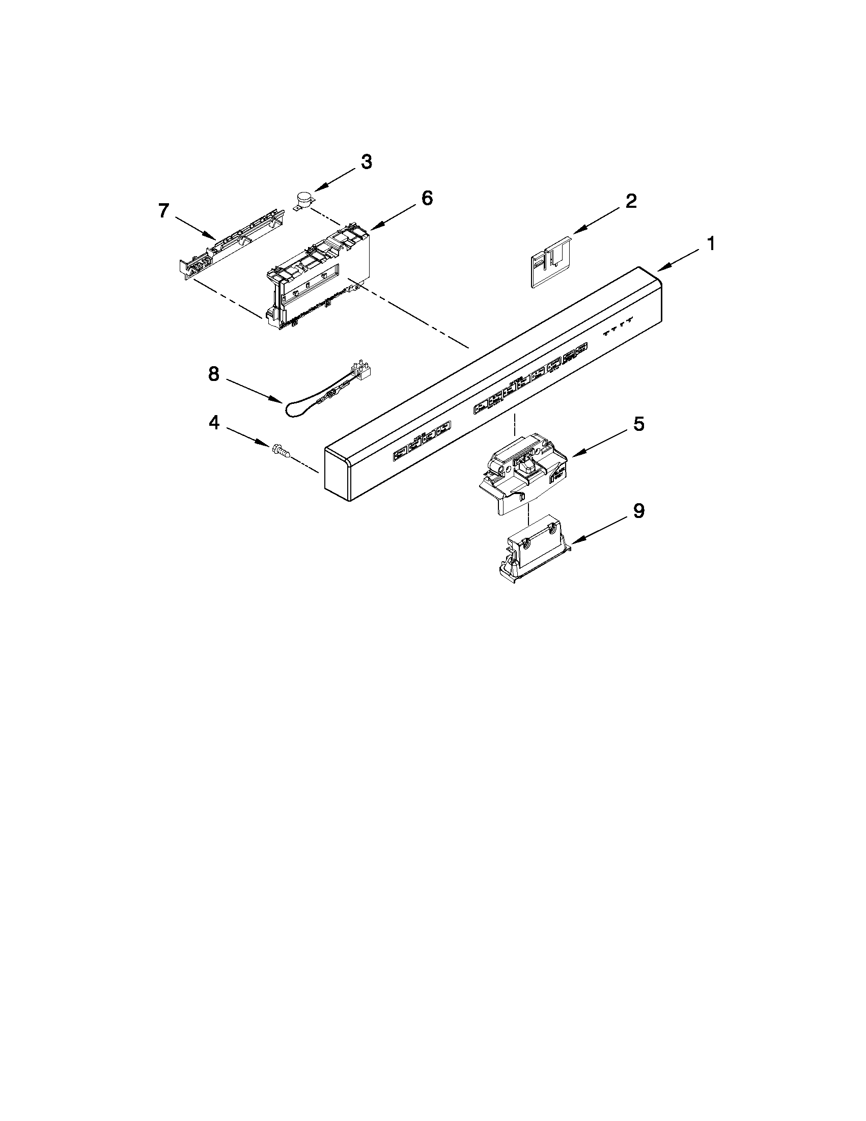 Control panel and latch parts