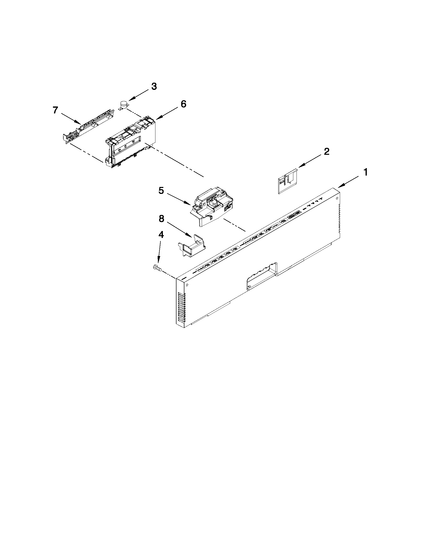 Control panel and latch parts
