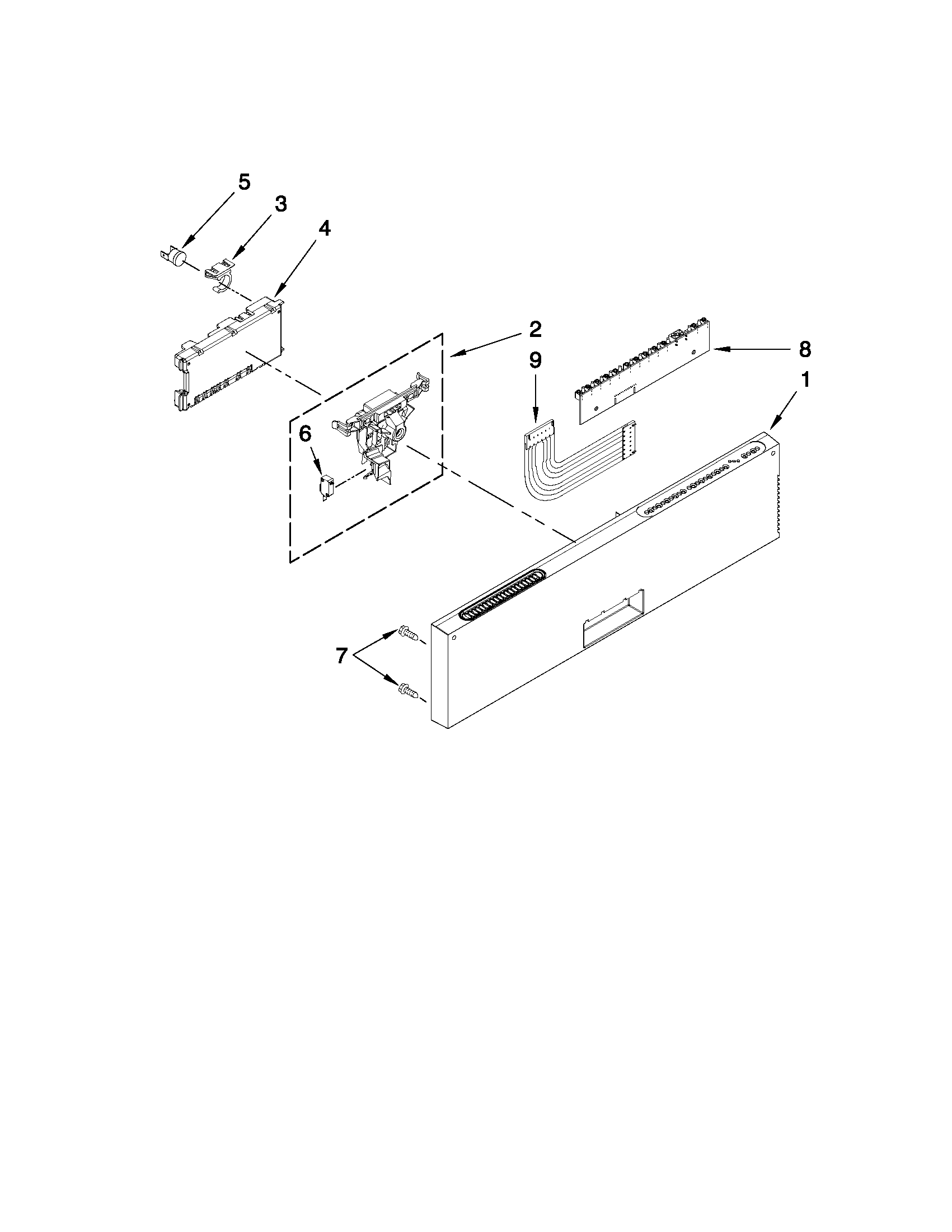 Control panel and latch parts