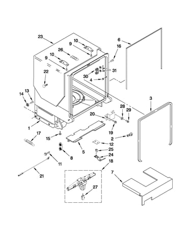 Tub and frame parts