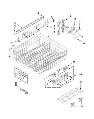 Upper rack and track parts