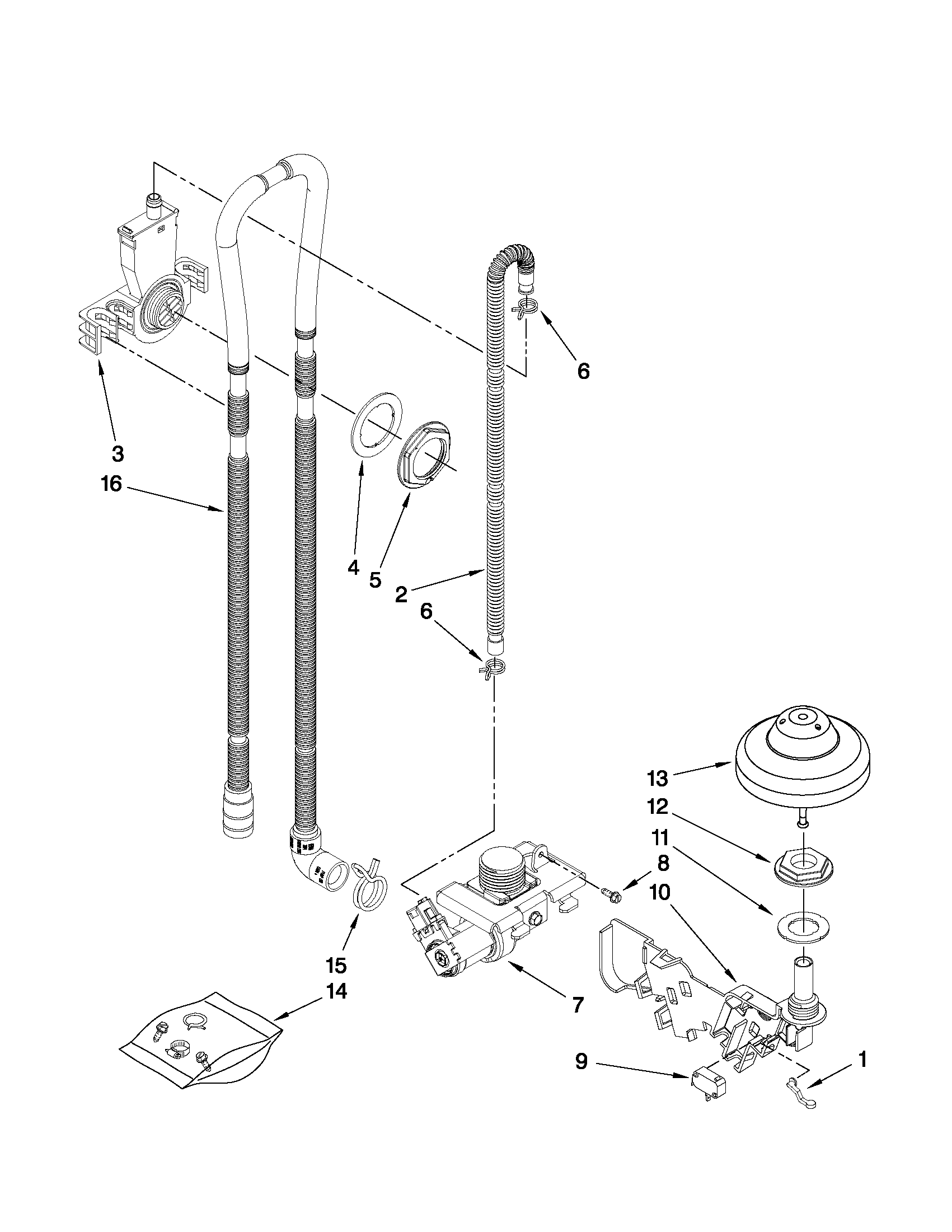 Fill, drain and overfill parts