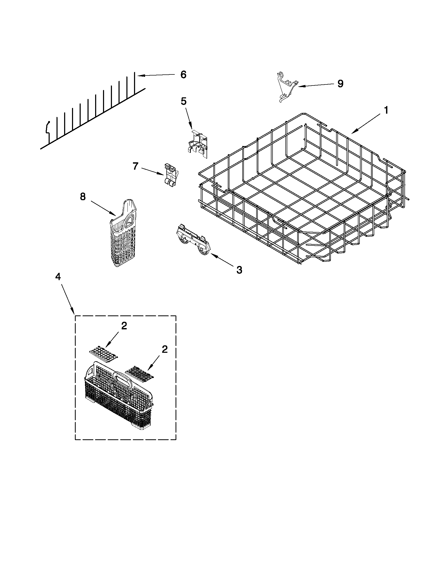 Lower rack parts