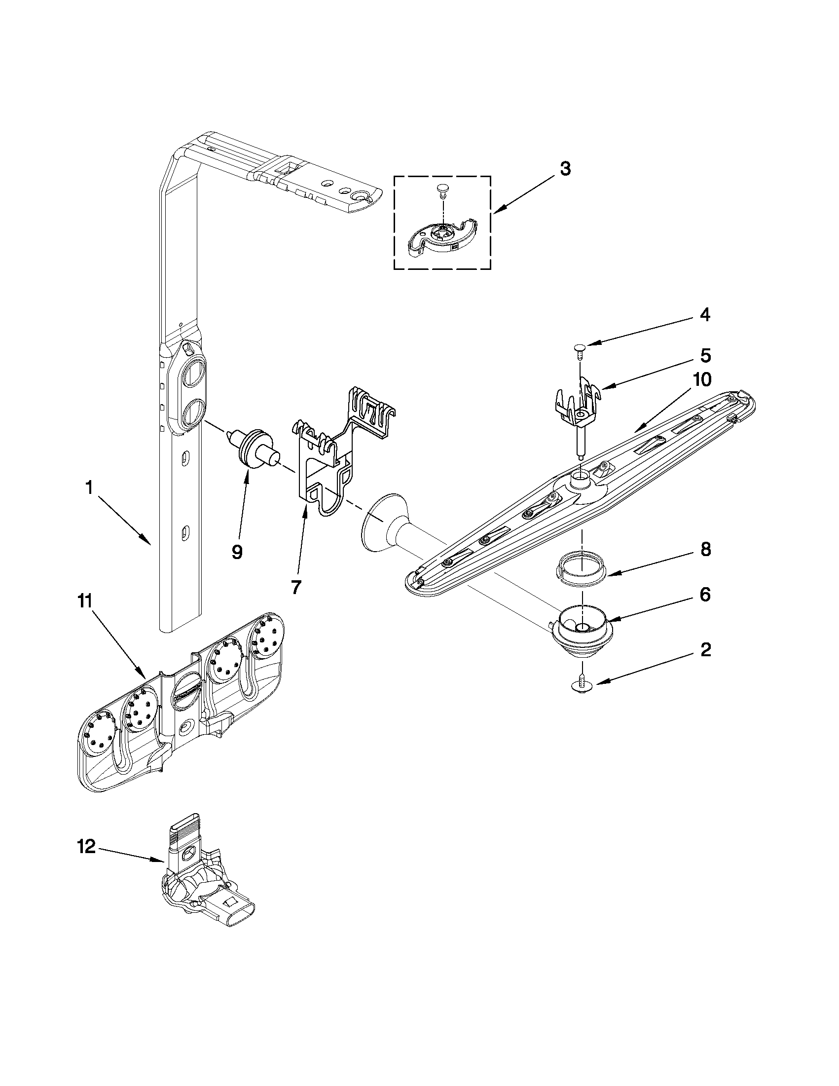 UPPER WASH AND RINSE PARTS