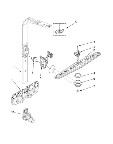Upper wash and rinse parts