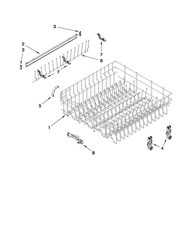 Upper rack and track parts