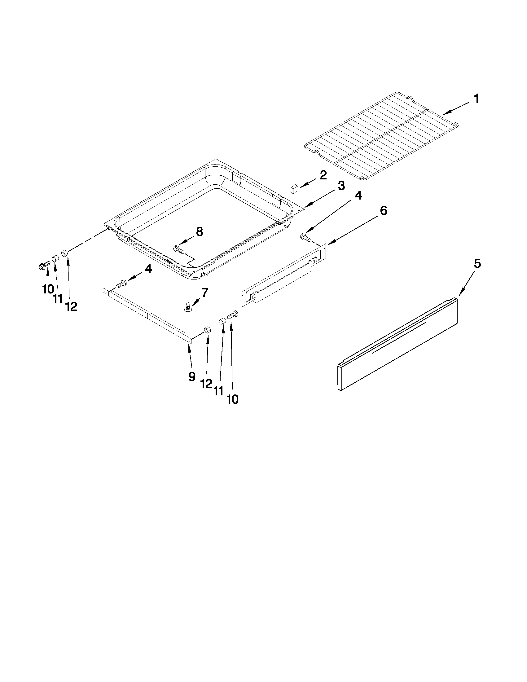 Drawer and rack parts