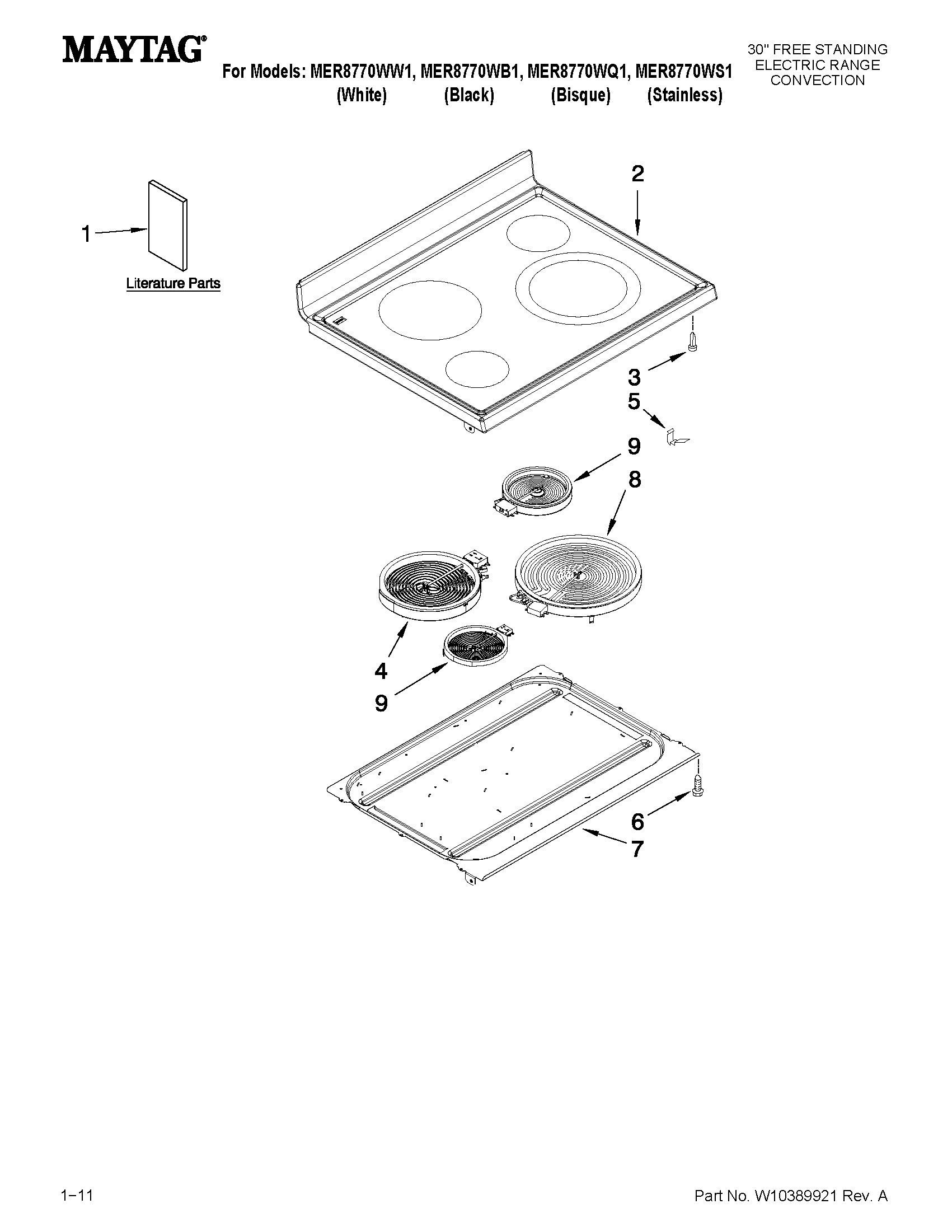 Cooktop parts