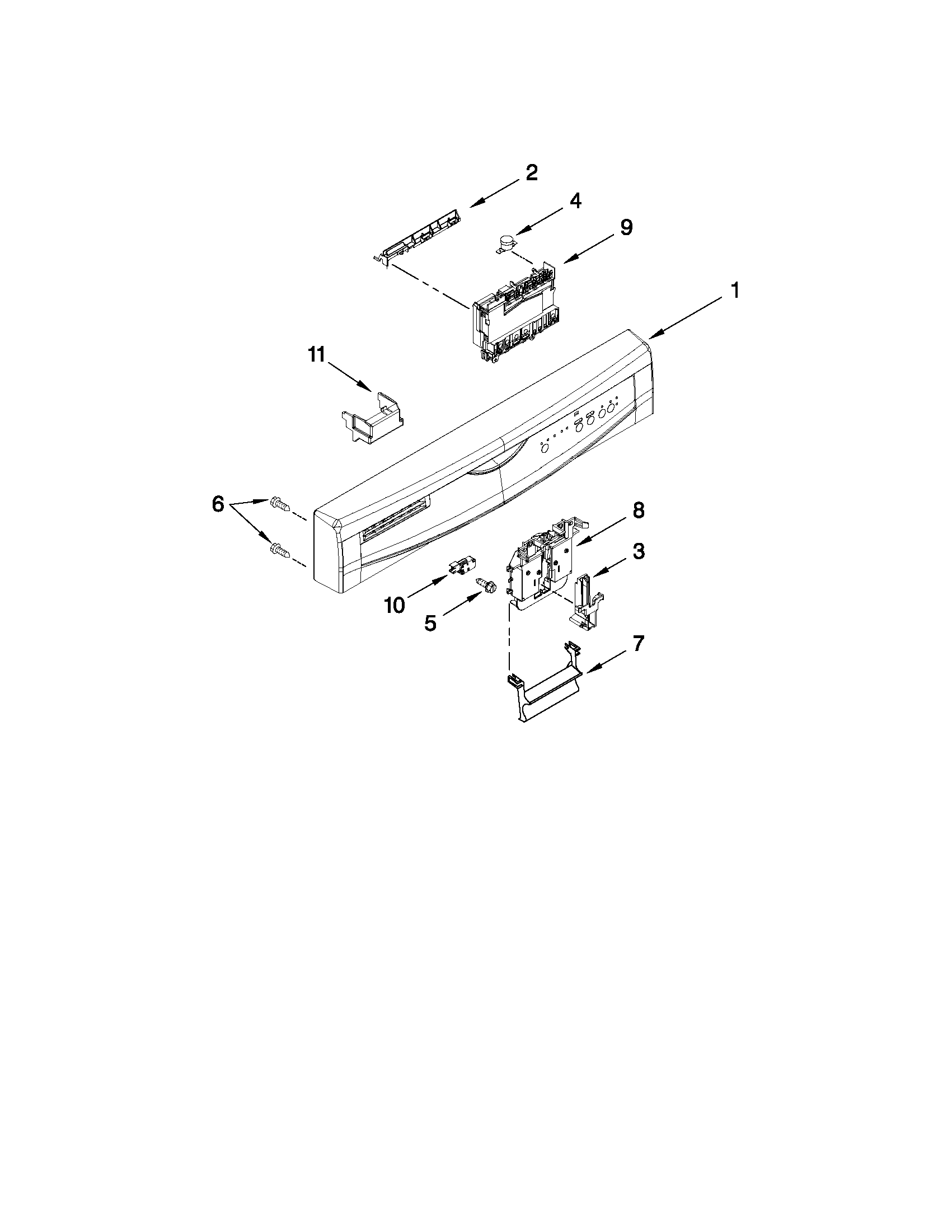 Control panel and latch parts