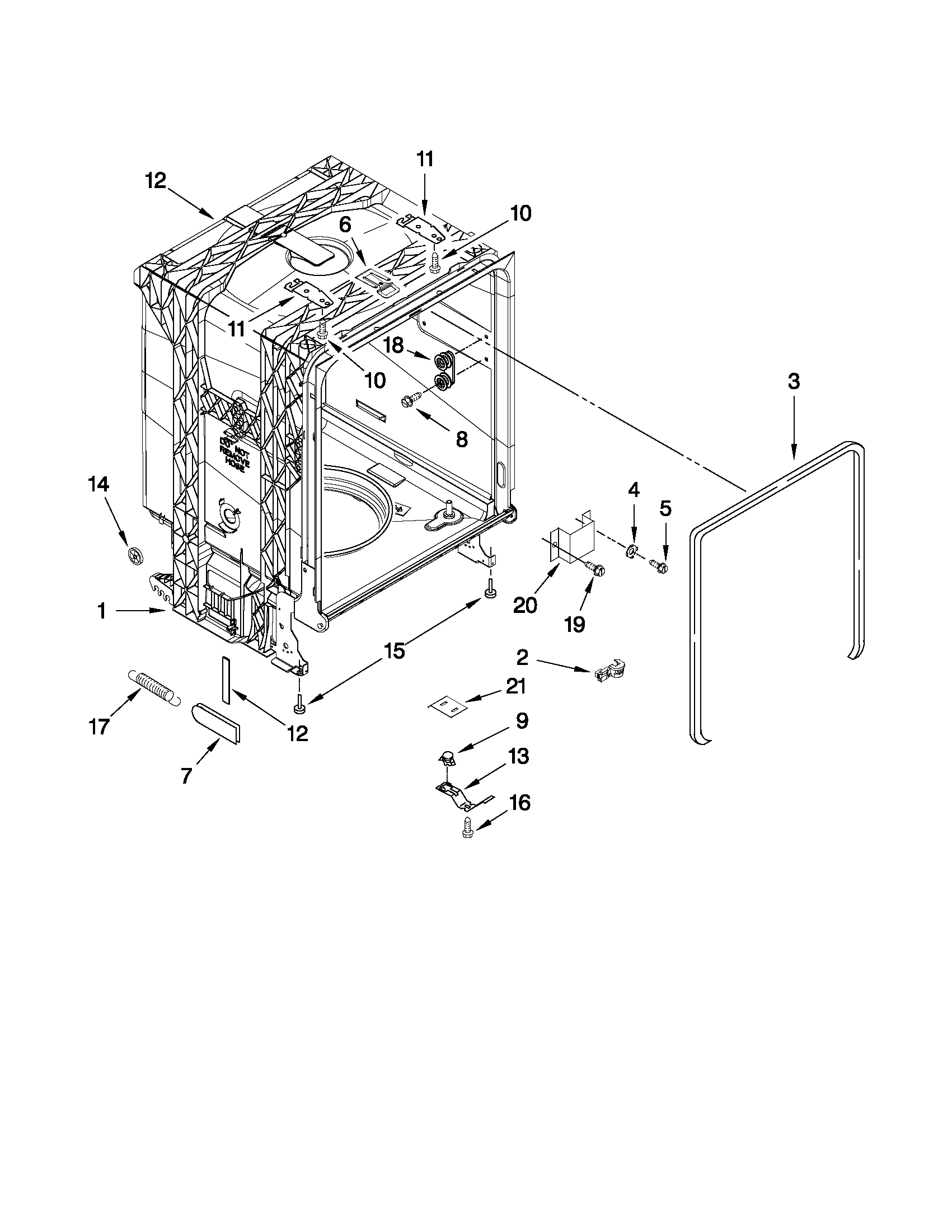 TUB AND FRAME PARTS