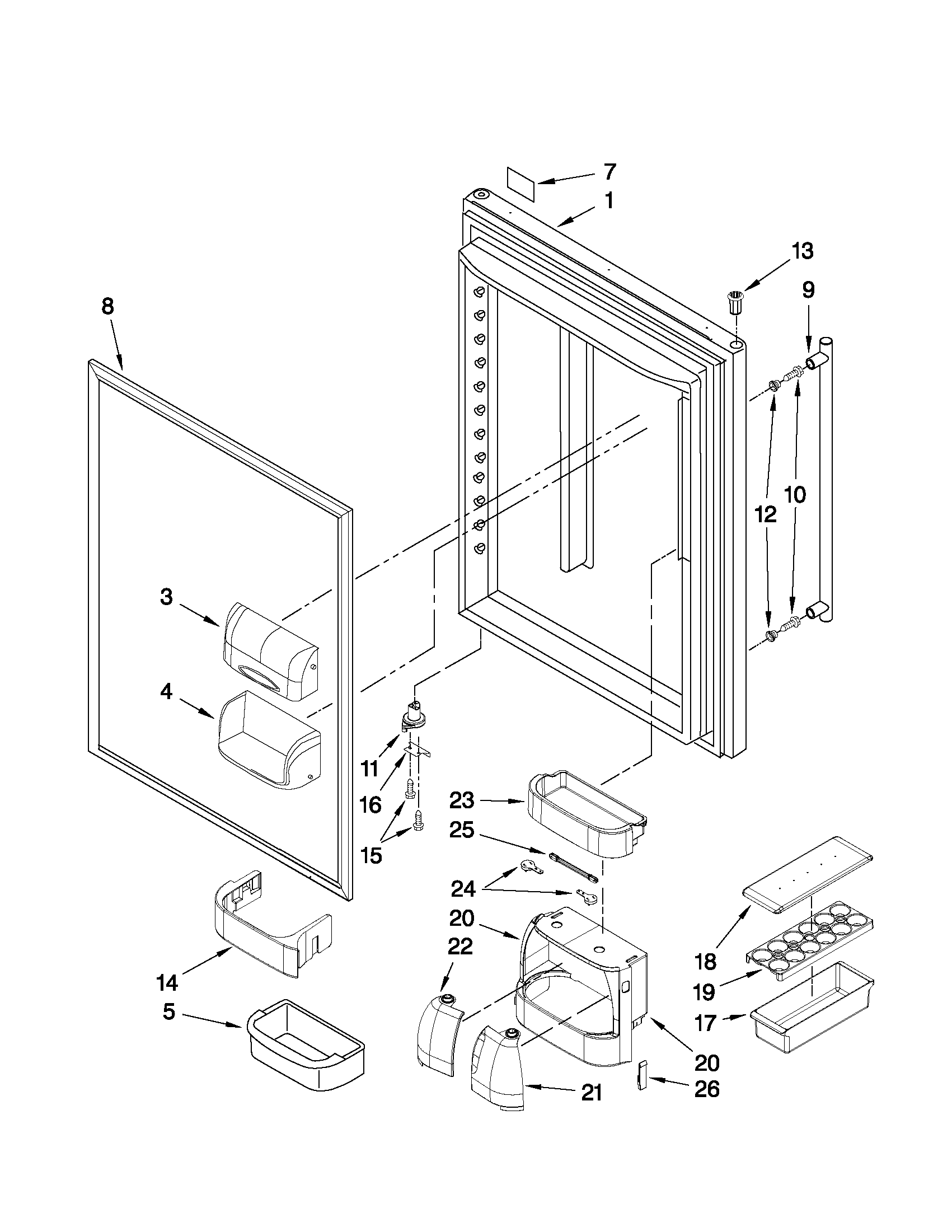 Refrigerator door parts