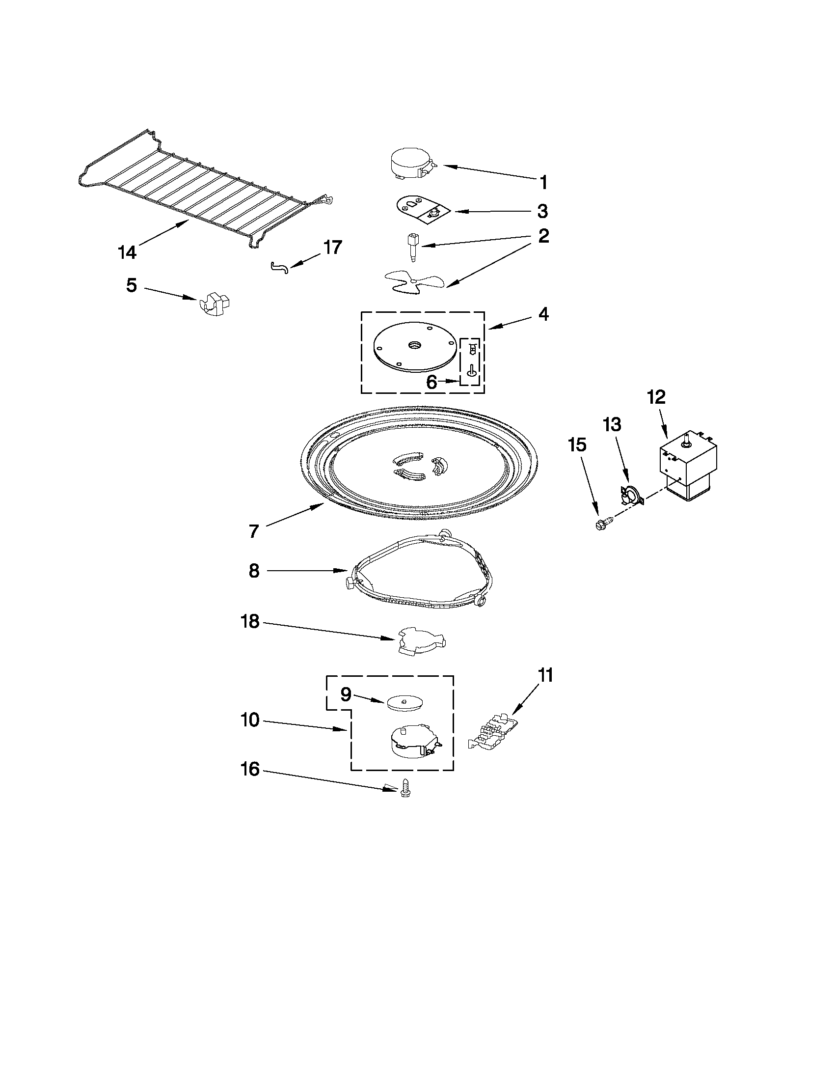 Magnetron and turntable parts
