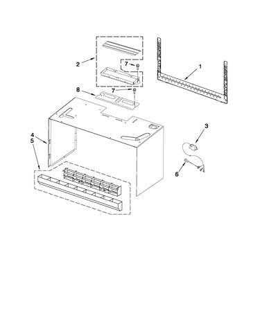 Cabinet and installation parts