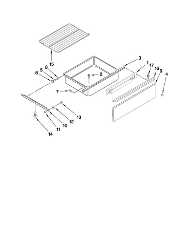 Drawer and rack parts