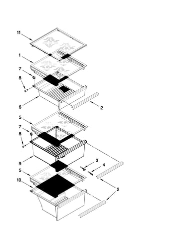 Refrigerator shelf parts